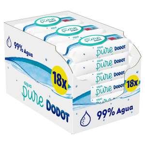 Dodot Toallitas Aqua Pure para Bebé, 99% Agua, 864 Toallitas, 18 Paquetes [Compra Recurrente]