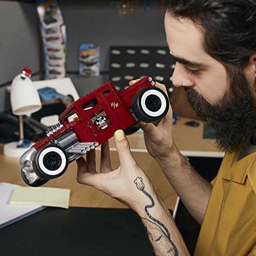 Mega Construx Hot Wheels Bone Shaker Coche de juguete de bloques de construcción, incluye figura, para niños +10 años (Mattel HBD50)