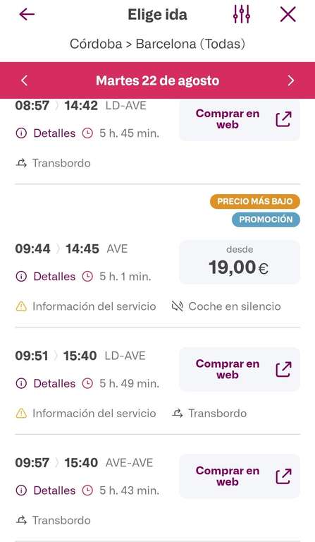 PROMOCIÓN RENFE BARCELONA-CORDOBA - App Renfe