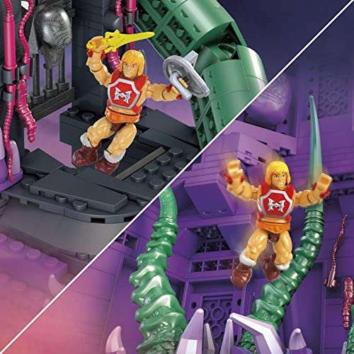 Mega Construx Probuilders, Masters of The Universe, Montaña de la Serpiente, Bloques de construccción con Figuras de acción, 3800 Piezas