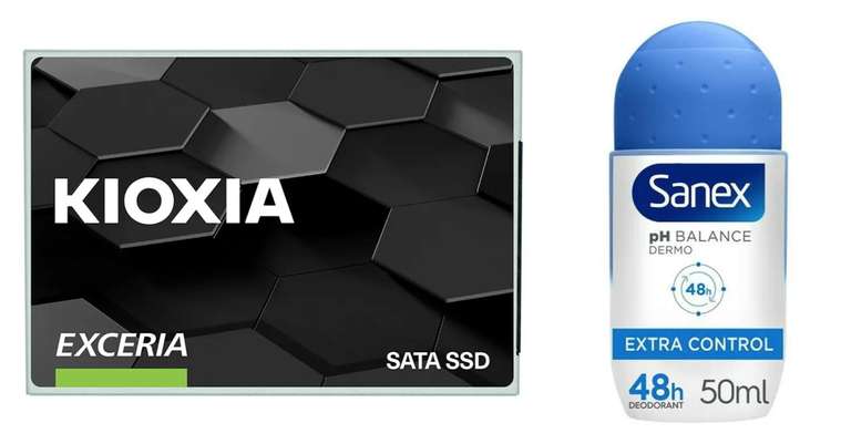 Disco Duro SSD Interno 2.5" Kioxia EXCERIA 480GB Sata3 + Desodorante Sanex 48h