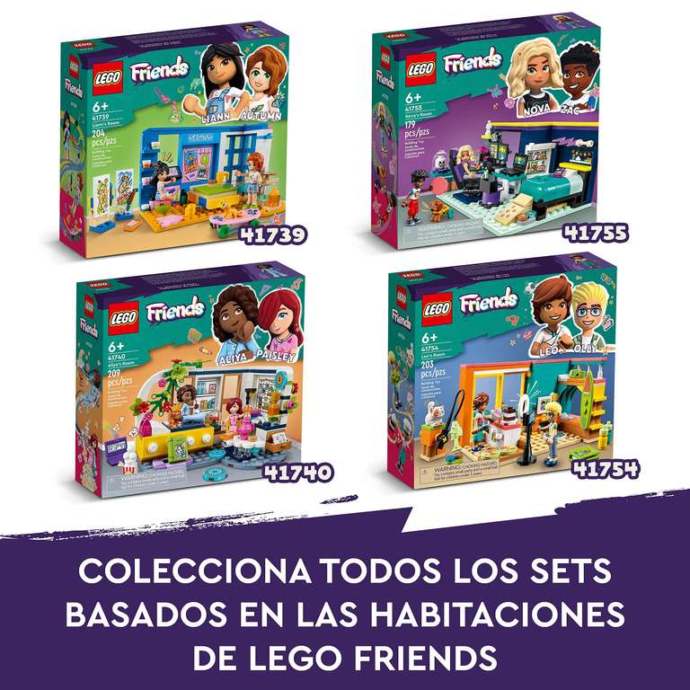 LEGO 41754 Friends Habitación de Leo, Juguete Coleccionable, Mini Muñeca Olly, Gatito y Accesorios de Repostería