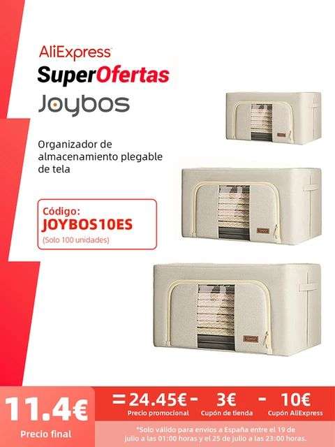 Joybos-organizador de tela plegable para el hogar, caja de almacenamiento de gran capacidad para ropa