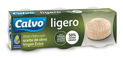 Atún Ligero Calvo en Aceite de Oliva Virgen Extra 9 Packs de 3 x 60g (27 latas) COMPRA RECURRENTE (19,95€ con 3 productos)