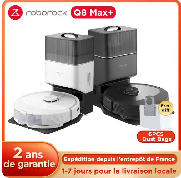 Robot aspirador Roborock Q8 Max+ y 12 bolsas de recambio (llegada el 25 de junio desde Francia)