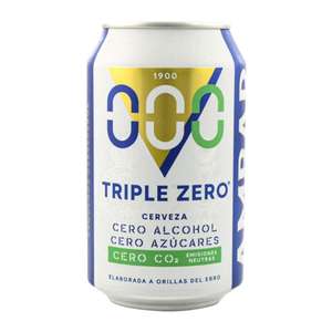Cerveza Ambar Triple Zero 33 cl pack 24 latas Total 7,96 litros. 0% alcohol, 0% azúcares y 0% CO2