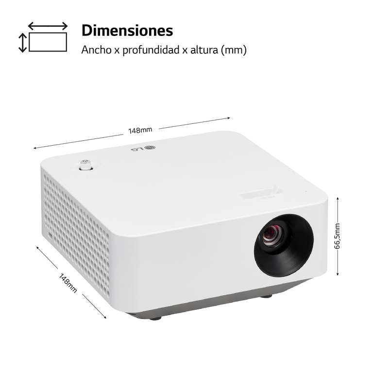 LG PF510Q - Proyector, CineBeam, SmartTV, webOS 22, hasta 100 Pulgadas, Fuente LED, 450 lúmenes FHD, 1920 X 1080px, Blanco