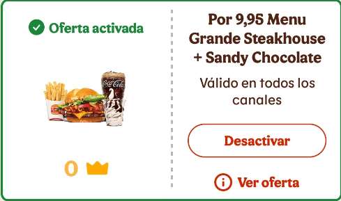 MENÚ GRANDE STEAKHOUSE + SANDY CHOCOLATE | CUENTAS SELECCIONADAS