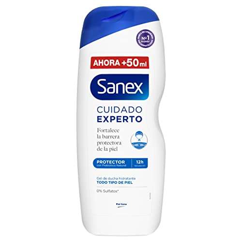 Sanex Cuidado Experto Protector, Gel de Ducha o Baño, Todo Tipo de Piel, Hidratación Profunda, Combate las Bacterias, Pack 4 Uds x 600ml