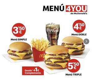 McDonald's :: Menú 4YOU desde 3.5€