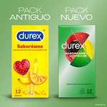 Durex Preservativos Saboréame, Sabores Afrutados Para una Diversión Extra, Fresa, Plátano, Naranja y Manzana, 12 condones