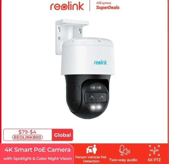 Reolink-cámara de seguridad al aire libre Trackmix PoE 4K (varios modelos)