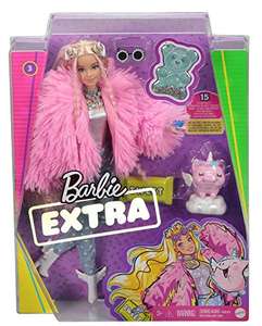 Barbie Extra, muñeca con Pelo Rosado, Chaqueta Rosada