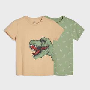 Pack dos camisetas infantiles “dinosaurios”. Tallas en altura de 98 a 140cm.
