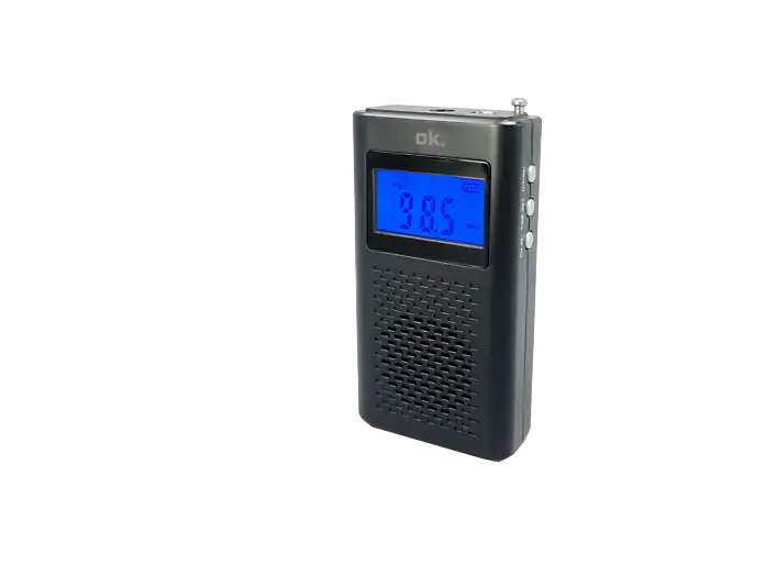 Radio portátil - OK ORF 130 FM, LCD, FM, Reloj Integrado, Negro