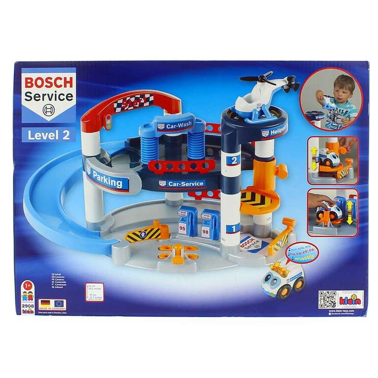Bosch Parking Garaje Infantil (con sonido y luz, incluye coche y helicóptero)