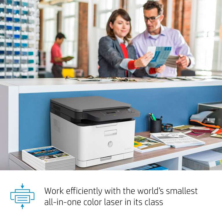 HP Color Laser MFP 178nw 4ZB96A, Impresora Láser Color Multifunción,  Imprime, Escanea y Copia, Wi-Fi, Ethernet, USB 2.0 alta velocidad, HP Smart  App, Panel de Control LCD, Blanca y Gris : 