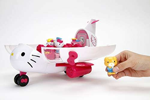 Dickie Hello Kitty - Avión con apertura de techo + 3 Figuras + 20 Accesorios