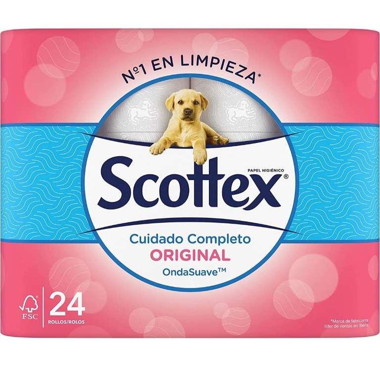 Scottex Original Papel Higiénico, 24 Rollos
