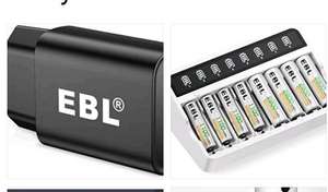 EBL LCD Caragdor con Pilas Recargables 4 x AA 2800mAh y 4 x AAA 1100mAh + Cargador USB Pared gratis
