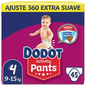 Dodot Activity Pants Pañales Bebé, Tallas 4,5,6-Pack mensual 37 a 45 pañales
