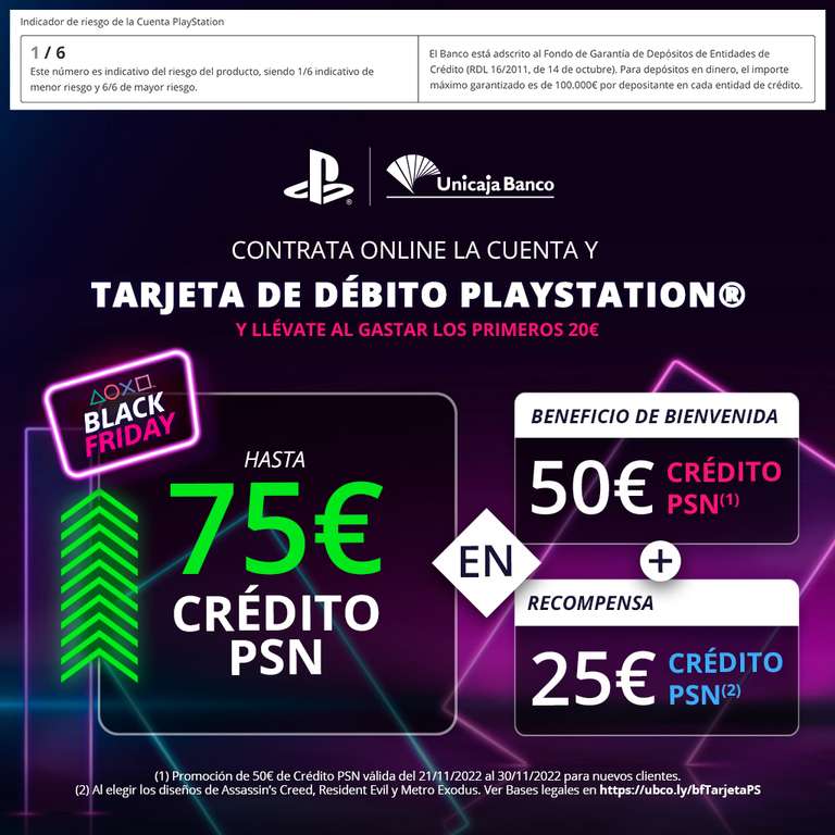 ¡75€ crédito PSN GRATIS! con Tarjeta PlayStation