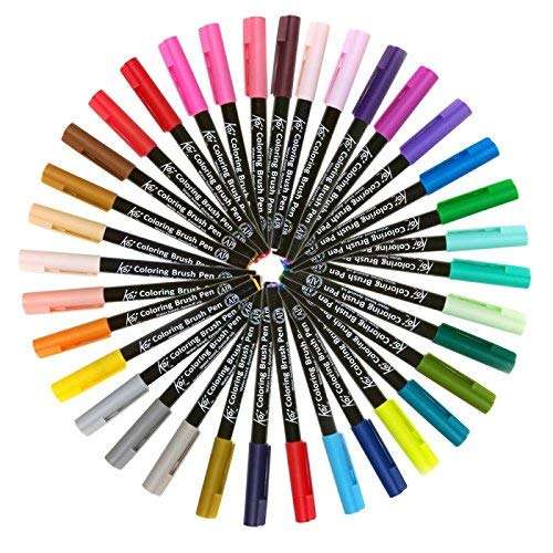 Sakura KOI Coloring Brush Set 24 - Pack de 24 rotuladores, Punta pincel