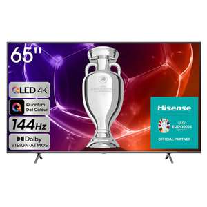 TV QLED 65'' - Hisense 65E7KQ PRO Smart TV UHD 4K, Quantum Dot Colour, Modo Juego 144Hz, Barra juegos, HDR total, Dolby Vision IQ & Atmos