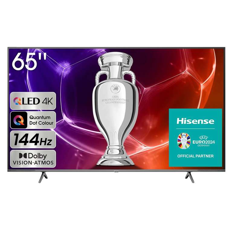 TV QLED 65'' - Hisense 65E7KQ PRO Smart TV UHD 4K, Quantum Dot Colour, Modo Juego 144Hz, Barra juegos, HDR total, Dolby Vision IQ & Atmos