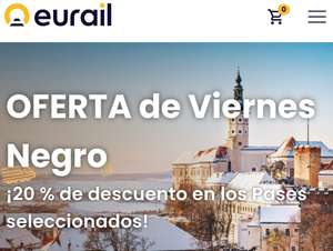 Interrail y Eurail 20% descuento Black Friday