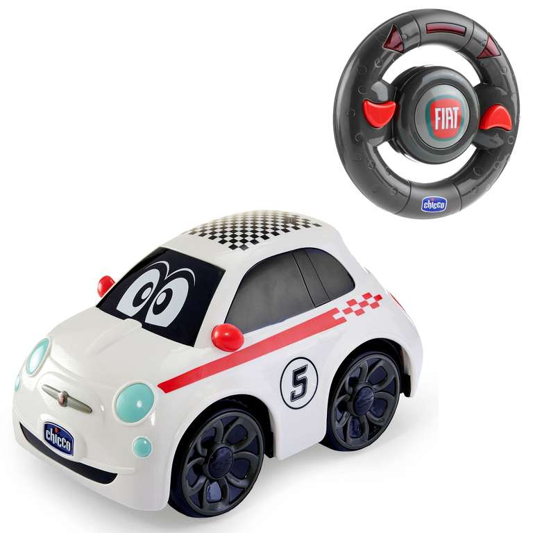 Chicco Fiat 500 RC Coche Radiocontrol, Coche Teledirigido de Carreras Deportivo para Niños