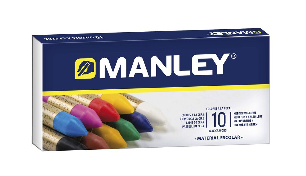 Ceras Blandas MANLEY, Caja x10 Colores (2'41€ con más suscripciones activas)