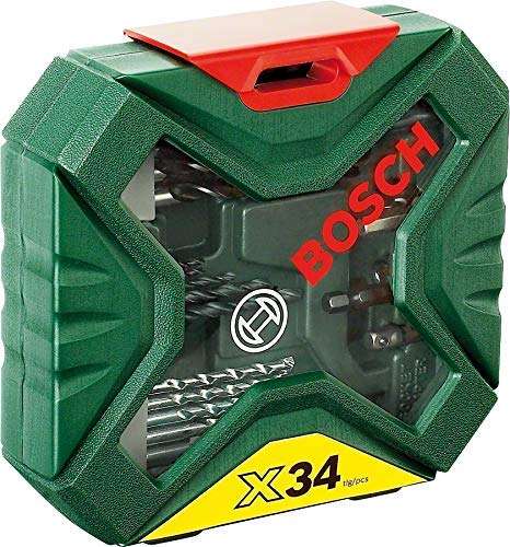 Bosch Taladro atornillador a batería EasyDrill 12 + Bosch X-Line - Maletín de 34 unidades para taladrar y atornillar
