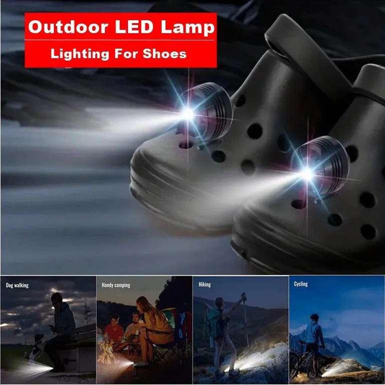 Luces LED para Zapatillas Croc, impermeables para acampar/aire libre