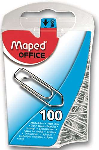 Maped - Clips de Oficina, 100 Unidades Galvanizadas - Tamaño de 25 mm