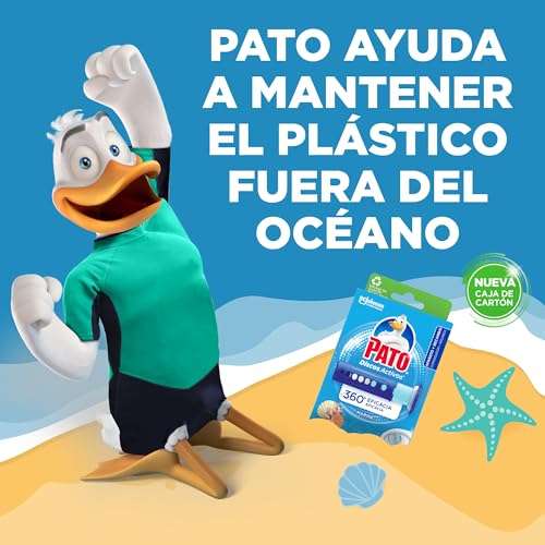 3x Pato Discos Activos Marine - Aplicador WC con Recambio (3x6 Discos) - Limpia y Perfuma el Inodoro. 2'12€/ud