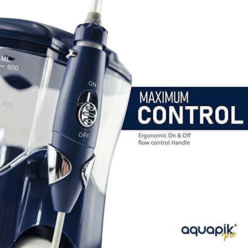 Aquapik Pro - Irrigador bucal - Irrigador Dental Profesional, 8 Boquillas, 10 niveles de potencia, Depósito 600 ml. de Agua y bolsa de Viaje