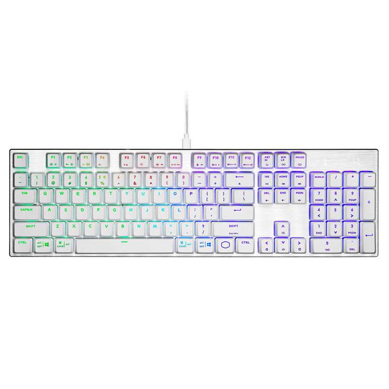 Cooler Master SK652 Gaming RGB Red Switch Low Profile Blanco - Teclado