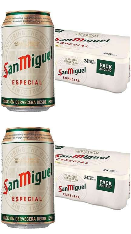 San Miguel Especial Cerveza Premium Lager, 2 Pack de 24