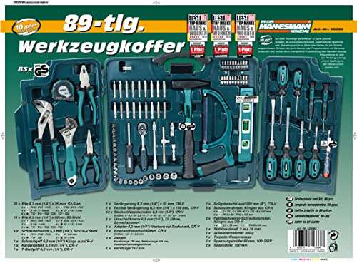 Brueder Mannesmann Werkzeuge - M29085 - Juego de herramienta universal en maletín abatible