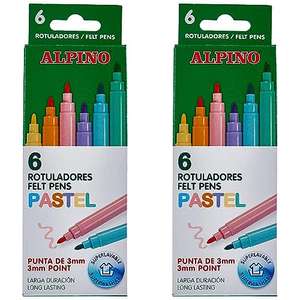 2 packs de rotuladores color pastel marca ALPINO (12 rotuladores en total)