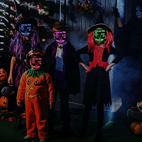 Máscara LED Carnaval/Halloween con 3 Modos de Iluminación