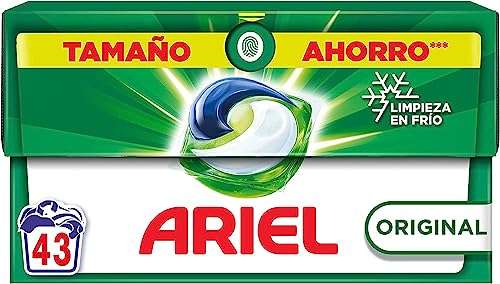 3 Ariel Original Todo En Uno Pods, Detergente Lavadora Liquido en Capsulas/Pastillas, 3×43 Lavados