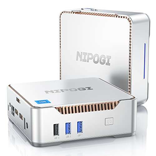NiPoGi Mini PC Windows 11,12th Gen Intel Alder Lake-N95 ,16GB DDR4+512GB M.2 SSD,4K Triple Display con 2xHDMI+VGA/WiFi 5
