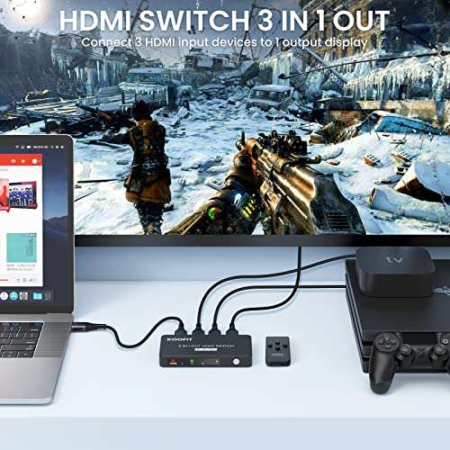 Switch HDMI 3 en 1 4K@60Hz (amazon prime)