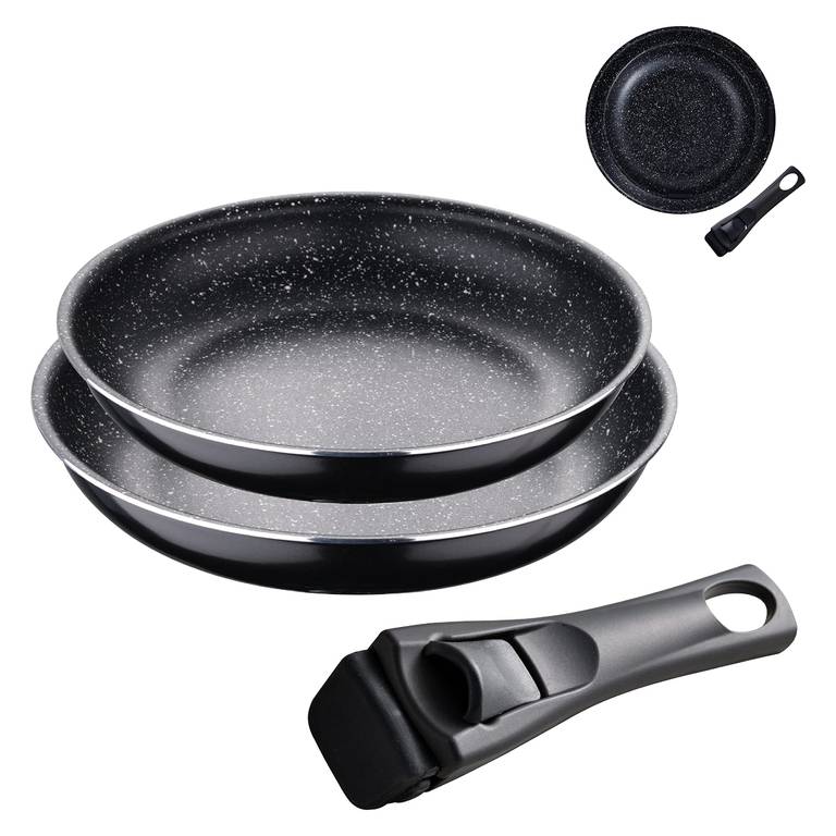Bergner Juego de 2 sartenes 24 y 28 cm mango extraíble