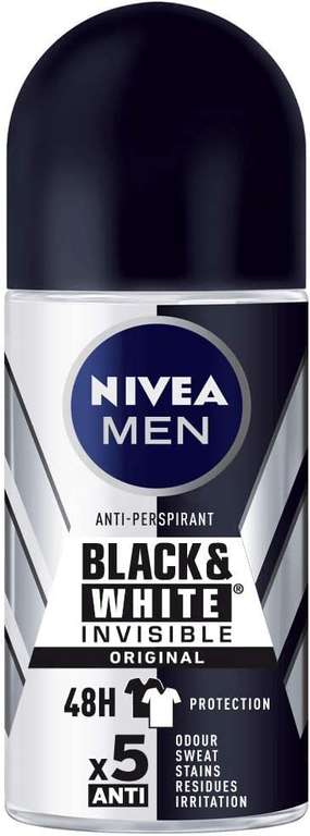 NIVEA MEN Black & White Invisible Original Roll-on pack de 6 (6 x 50 ml) [1'49€/ud]