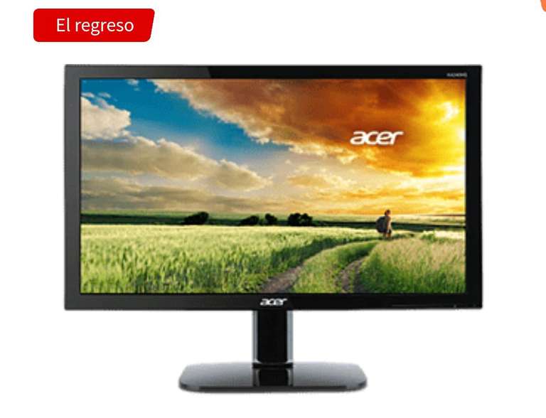 Monitor gaming - Acer KA240YBI, 24" FHD, VA LED, 1 ms VRB, 75 Hz, 250 cd/m², VGA, AMD FreeSync, Negro