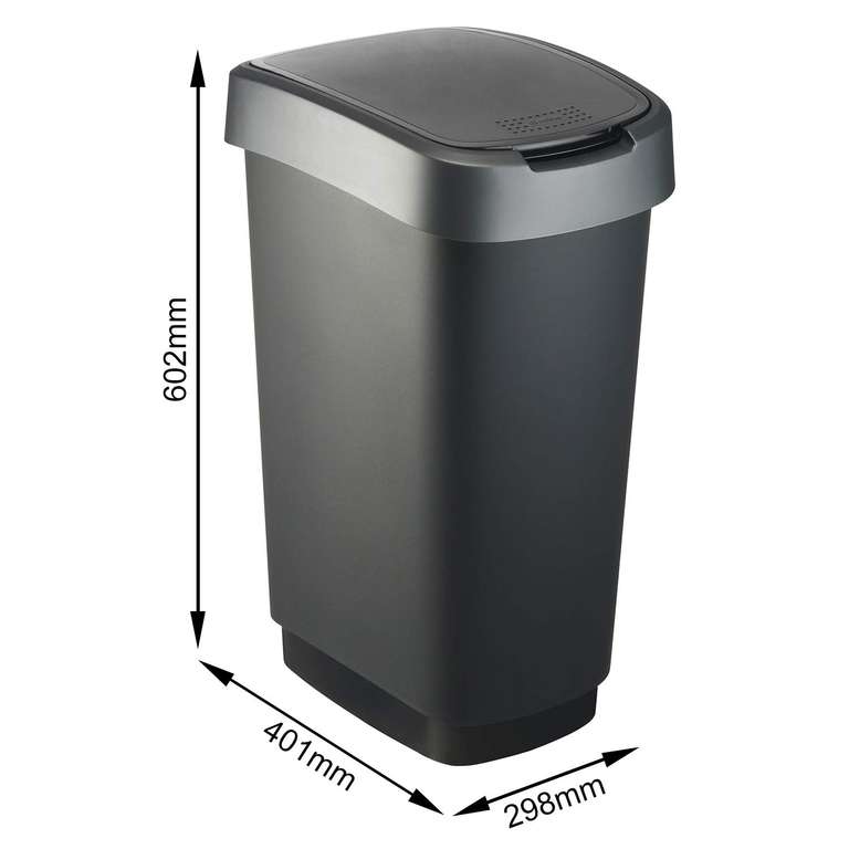 Cubo de basura Rotho Twist de 50 l con tapa, sin BPA
