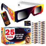 Galaxium 25x Gafas Eclipse Solar Homologadas ISO 12312-2 - Aprobadas AAS 2026 - Certificadas CE - Seguras para Observación Directa